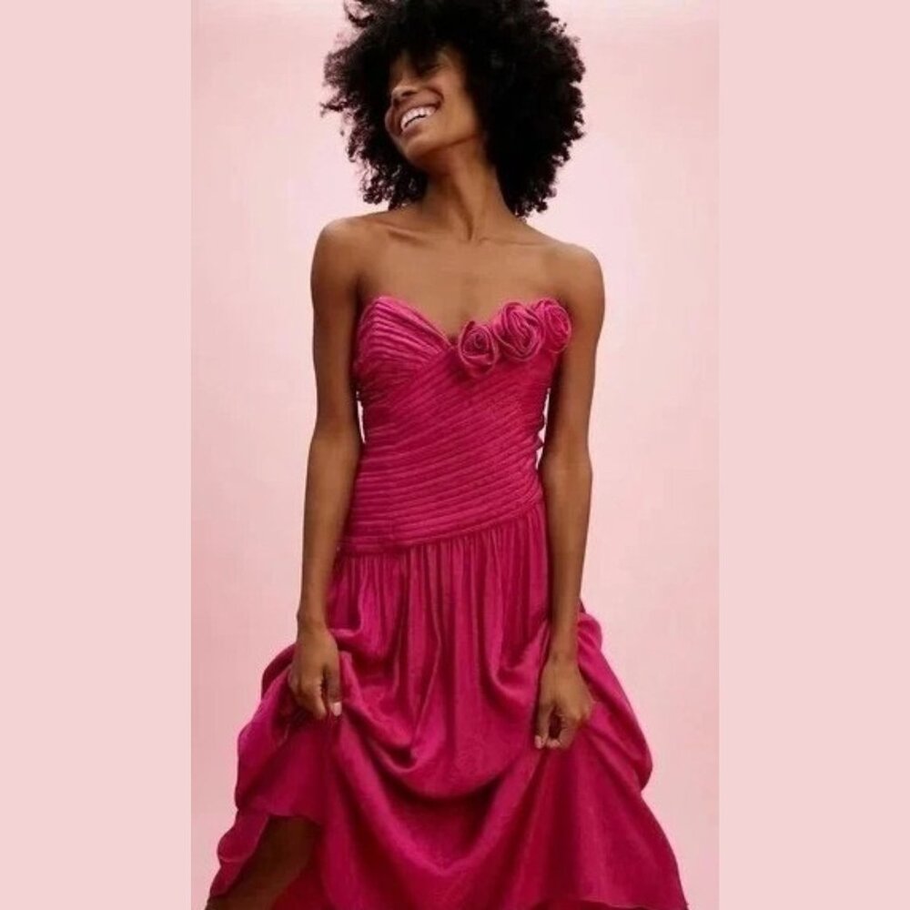 Free People Make An Entrance Pink Jacquard Maxi Dress – Size 6 –‎ NWT